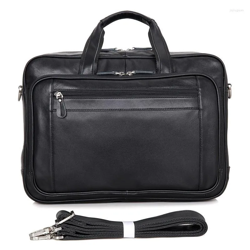 Porte-documents homme véritable Geather porte-documents 16 "grand sac fourre-tout en cuir véritable pour ordinateur portable vache homme d'affaires Double couche épaule