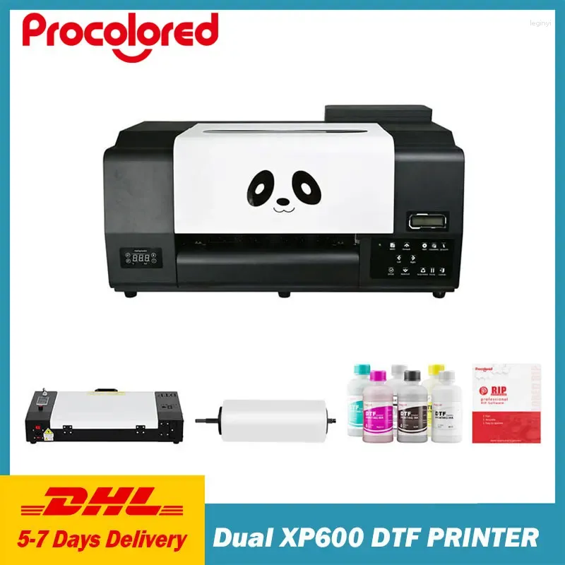 DTF-skrivare Dual XP600 skrivhuvud direkt-till-film Transfer Tshirt Printing Machine för textilplagg Jeans Väskor