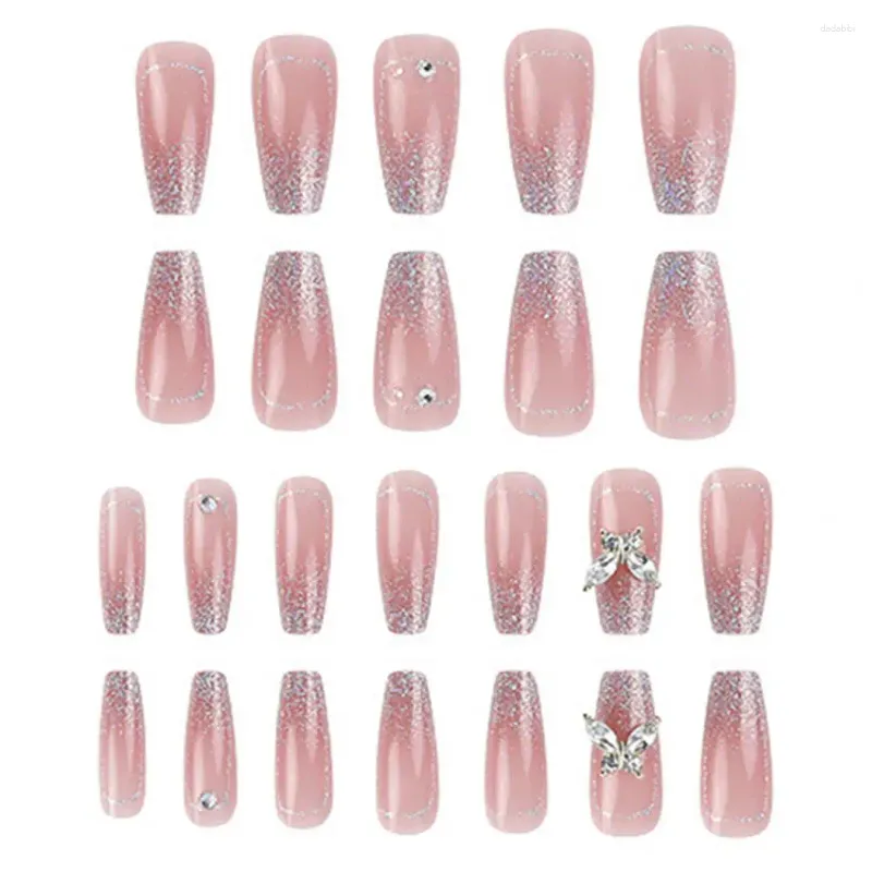 FALSE NAILS GEL NAIL TIPS 24st Delikat fransk stil mångsidig ballerina falska skönhetsmaterial