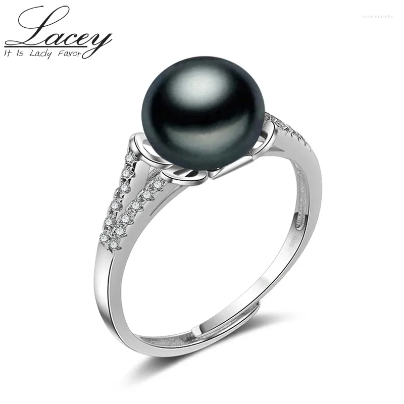 Cluster Rings Adjustable Natural Freshwater Pearl Ring Jewelry Wedding For Women 925 Sterling Silver Drop