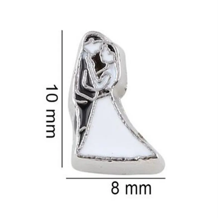 20PCS Bruiloft van de bruidegom en de bruid Drijvende Medaillon Charms Fit For Living Memory Locket311B