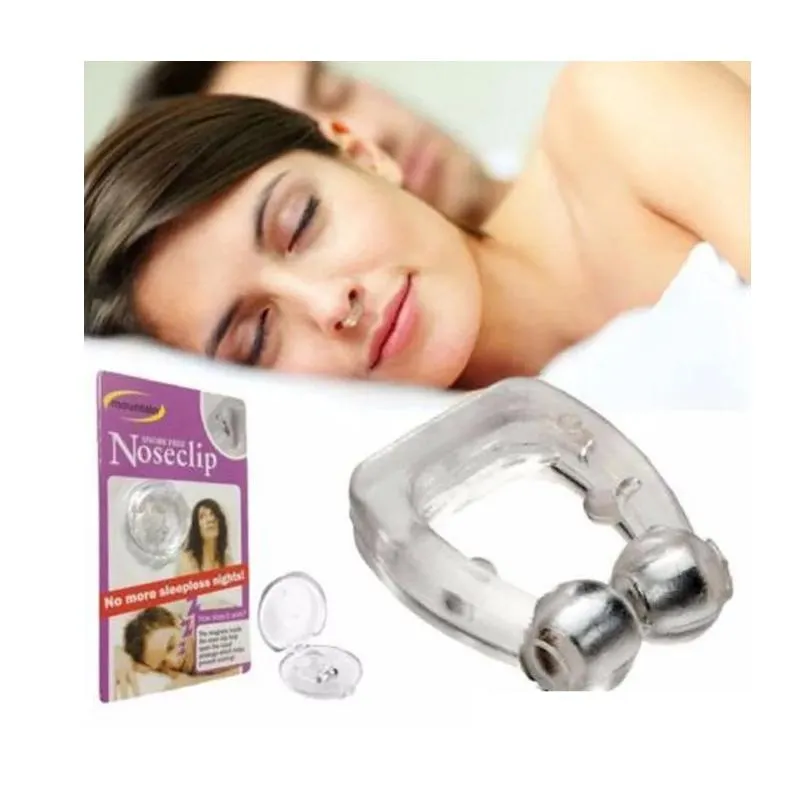 Silicone Magnetic Anti Snore Stop Snoring Nose Clip Sleep Tray Sleeping Aid Apnea Guard Night Device with Case