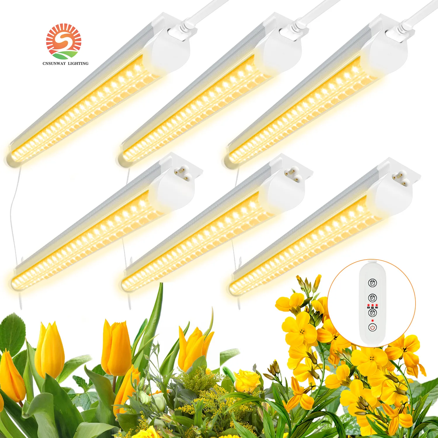 T8 LED Grow Light 4ft Tubo Lights, Plant Grow Light Tiras com cabos de plugue, substituição total da luz solar de espectro com alto par para planta interna