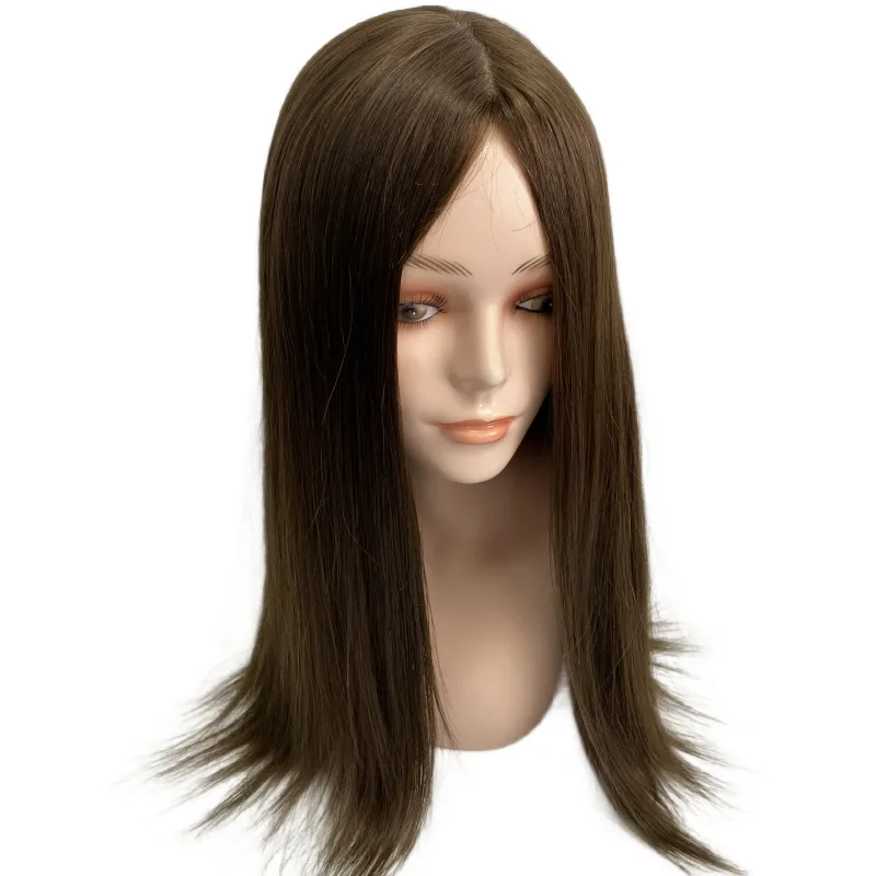Human Hair Wigs Brown 22 Inch Wig Length, Light Brown Human  display picture 3