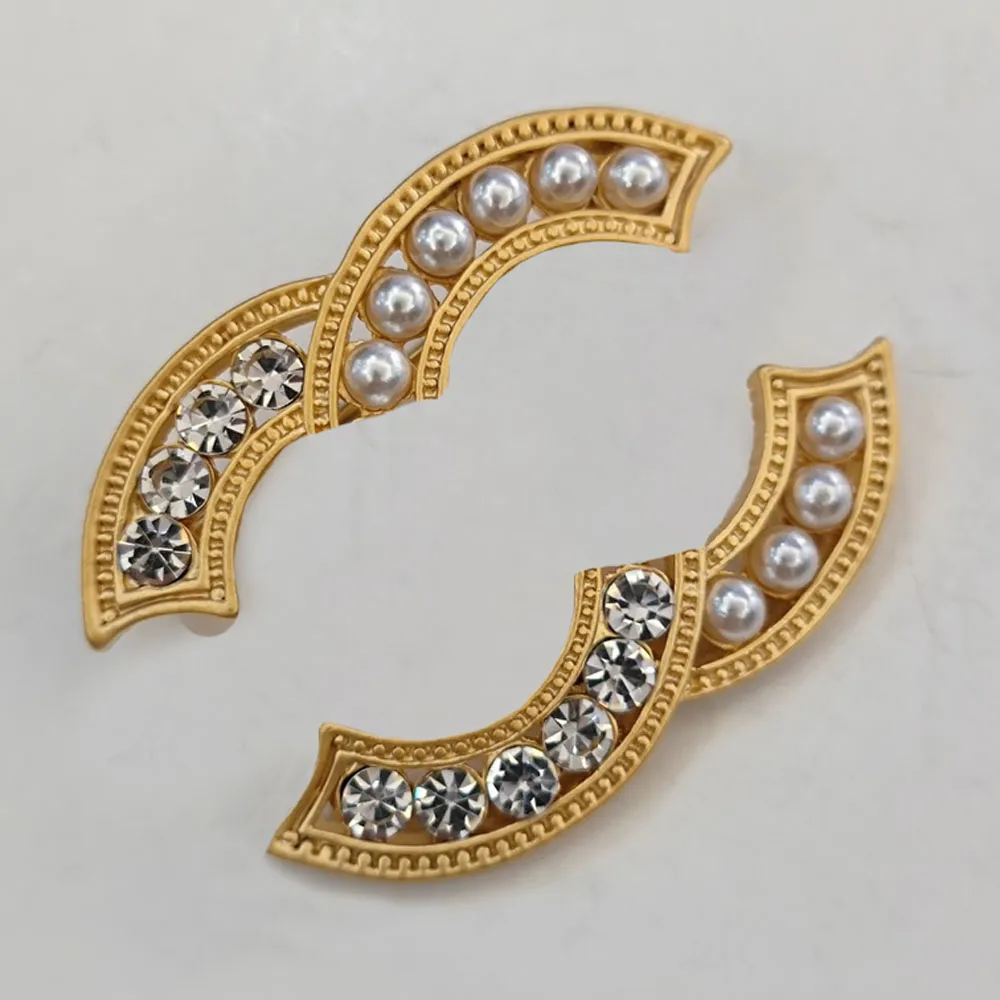 Womens Loves Designer Brooch Pins Brooches Pin Romantic Girl Crystal Pearl Pin Brooches 18k Gold Plated Silver Exquisite Jewelry Gift Wedding Party