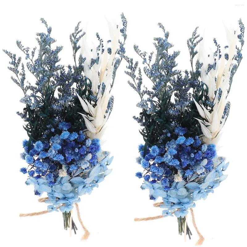 Decorative Flowers 2pcs Flower Corsage Dried Boutonniere Wedding Party Supply Prop
