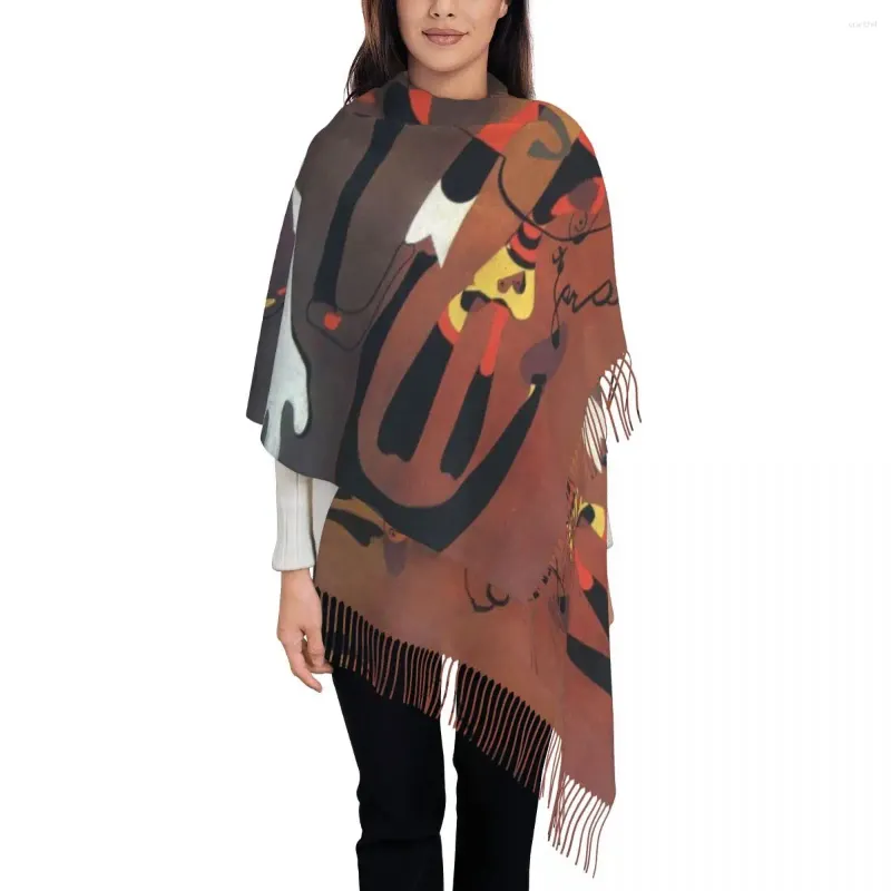 Scarves Custom Printed Joan Miro Abstract Art Scarf Women Men Winter Fall Warm Snail Woman Flower Star Shawls Wraps
