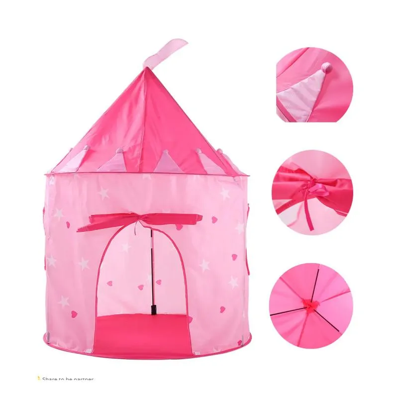 135CM*105CM Kids Play Tent Ball Pool Tent Boy Girl Princess Castle Portable Indoor Outdoor Baby Play Tents House Hut For Kids Toys