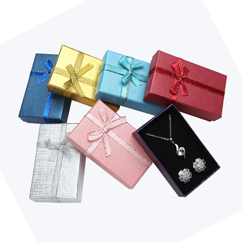 Watch Boxes Cases Jewelry Box 5*8 Cm Jewelry Sets Display Multi Colors NecklaceEarringsRing Box Paper Packaging Gift Box for Jewellery 24pcslot 230404