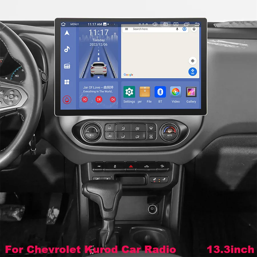 256G 13.3inch 2Din Stereo Car DVD Radio för Chev Kurod CarPlay Android Auto Car Multimedia Player GPS Navigation Head Unit WiFi