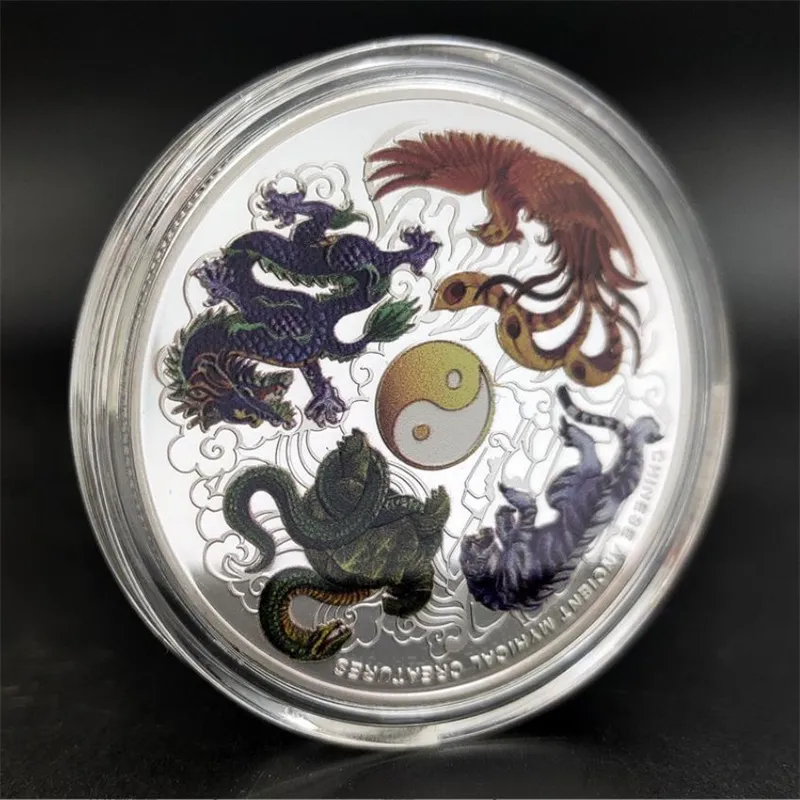 Arts and Crafts Dragon en Phoenix munten