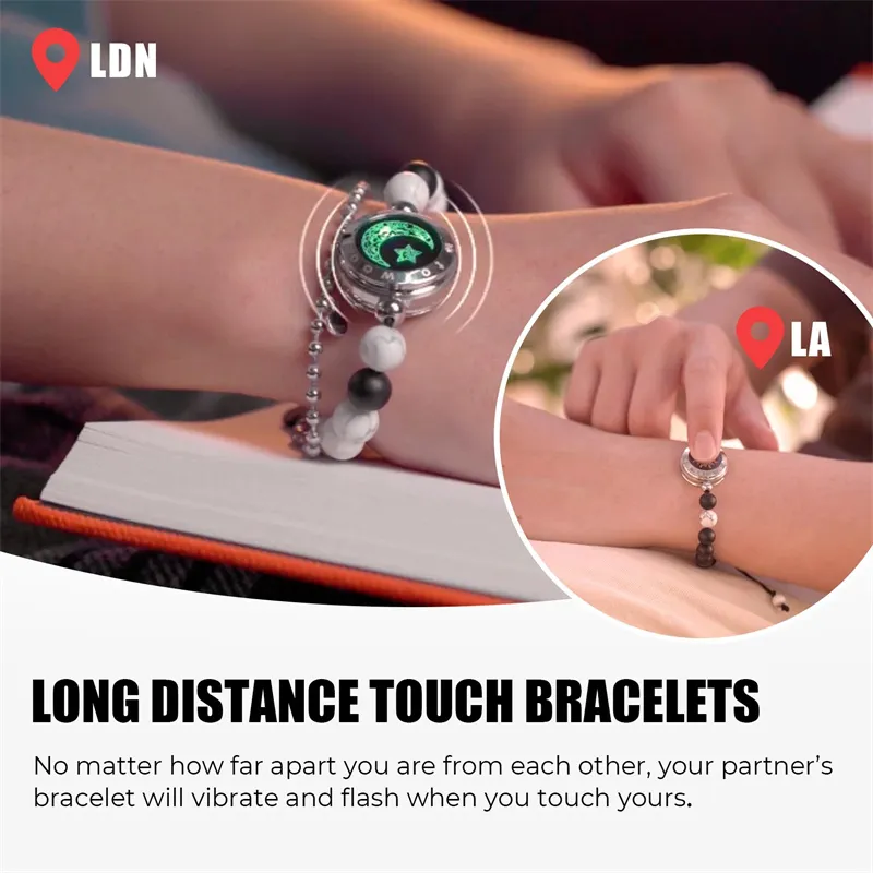 Bangle Totwoo Long Distance Touch Bracelets For Couples Long