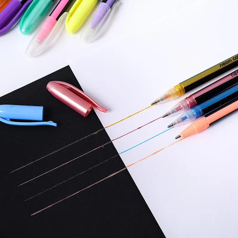 Stylos gel 12 18 couleurs stylo ensemble dessin couleur paillettes métal pastel surligneur art marqueur école étudiant bureau écriture papeterie