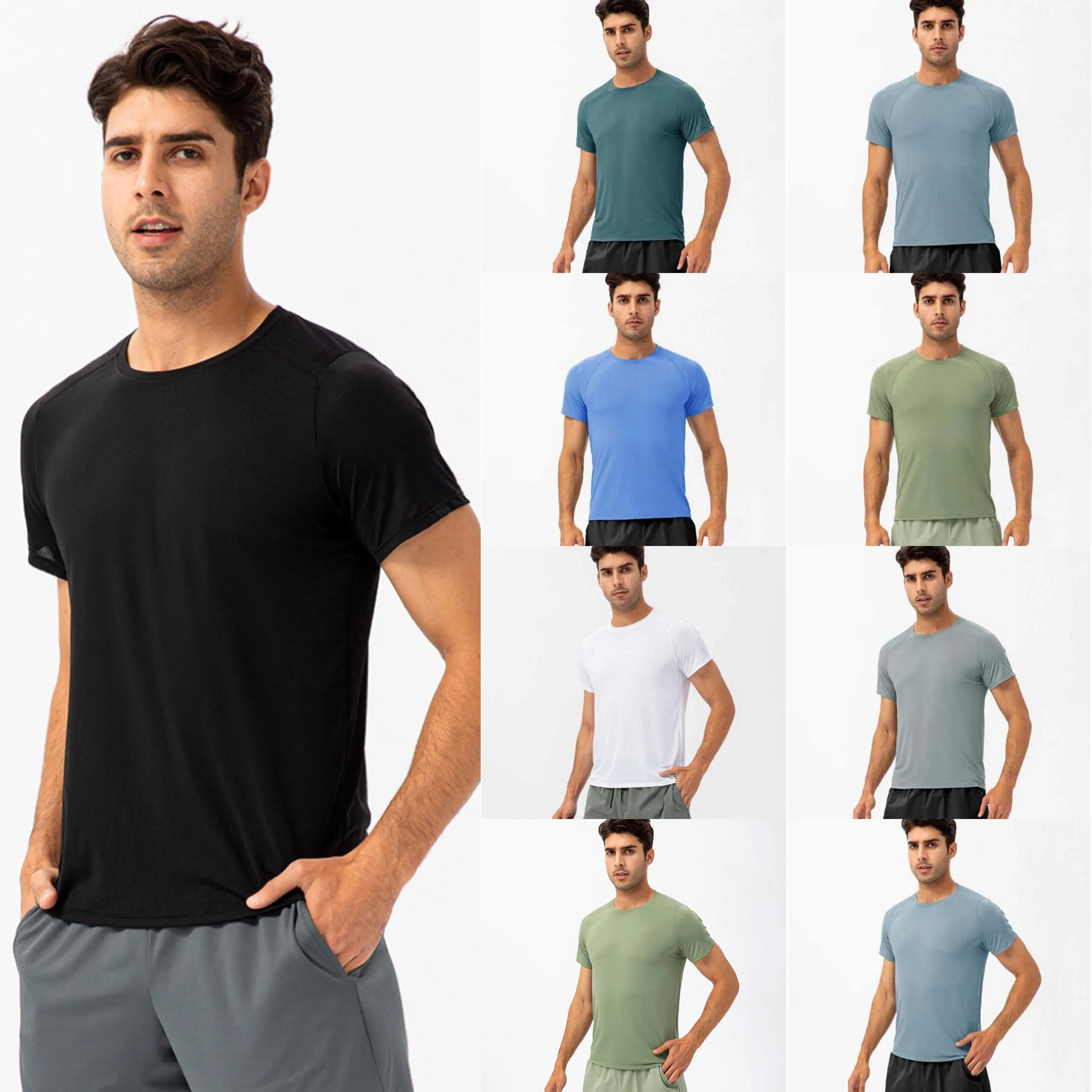 Lu Lu Lemons Одежда для йоги Рубашки для бега Компрессионные спортивные колготки Fiess Gym Soccer Man Джерси Спортивная одежда Быстросохнущая спортивная футболка Мужская одежда op s