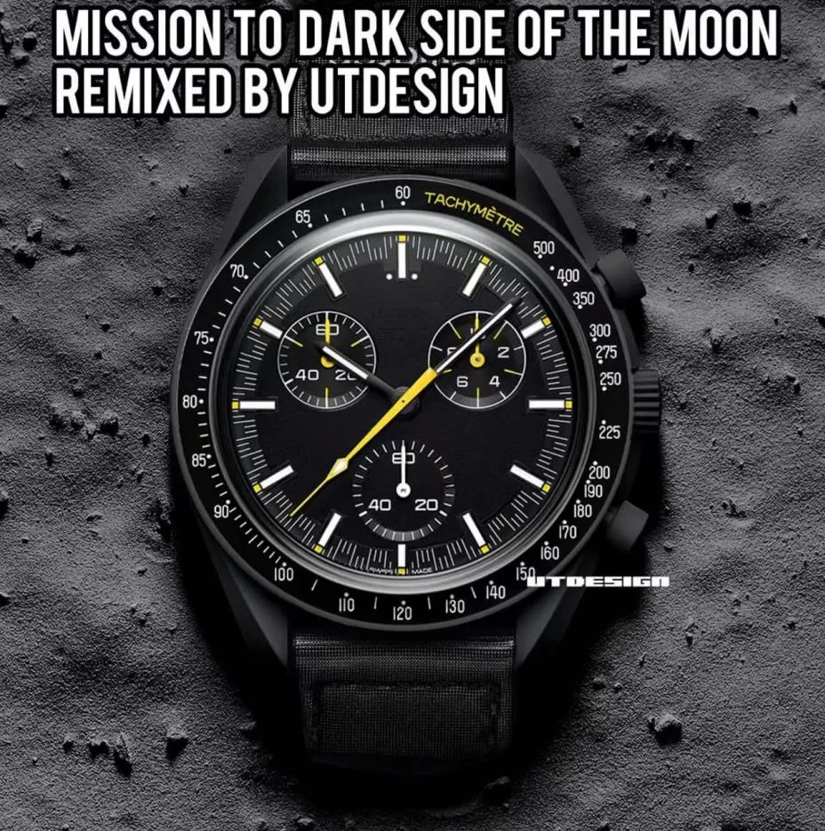 Orologio da uomo Moon con funzione completa Orologi Quaz Chonogaph Mission to Mecuy Orologio in nylon da 42 mm Orologio Maste Wistwatches in edizione limitata