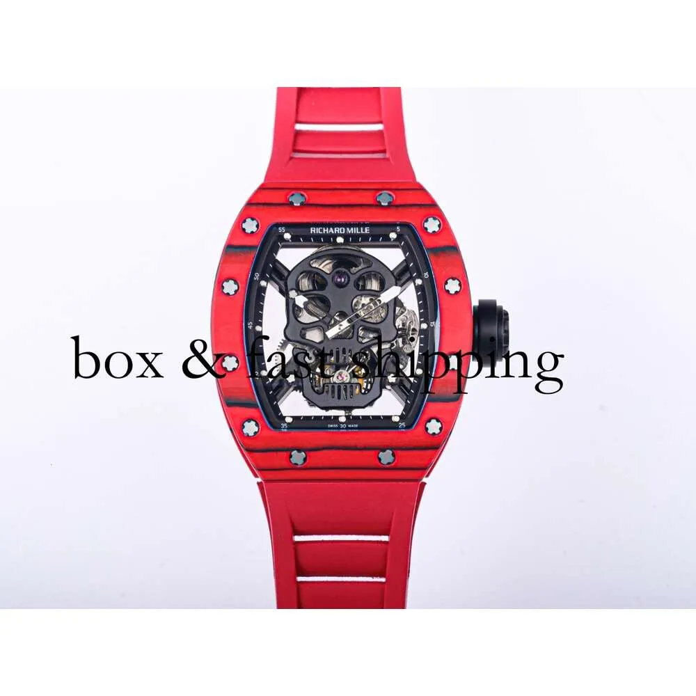 YS JB RM052-01 Superclone Active Tourbillon Watches armbandsur Skull Designer RM52 Diamond Hollowed Automatic Mechanica Ceramic770 Montres de Luxe