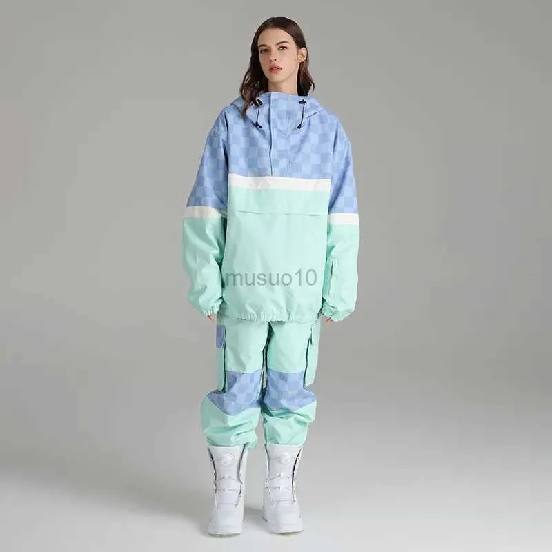 Altri articoli sportivi Inverno Nuova tuta da sci Donna Allentata Sport all'aria aperta Giacca da snowboard Tuta Calda da sci Set Pantaloni da neve Antivento Impermeabile HKD231106