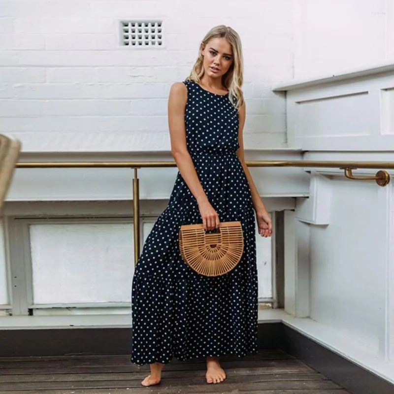 knee length dresses for ladies Blue Boho Floral Maxi Dress – Gabi Swimwear main image 0