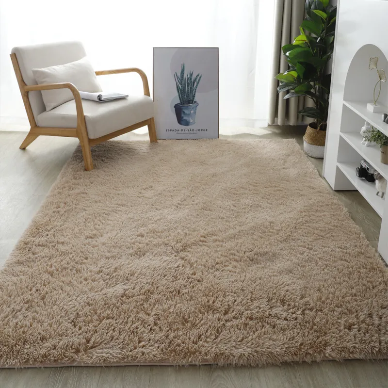 Tapis Soie laine cravate teint tapis en peluche salon chambre net rouge chevet tapis tapis de sol ménage 231106