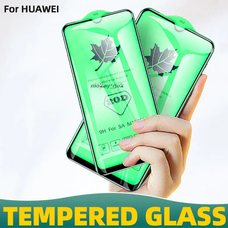 20D Tempered Glass Full Glue Screen Protector for For huawei NOVA3 NOVA4 NOVA6 Y7P P40 MATE30 NOVA5T Y9 PRIME