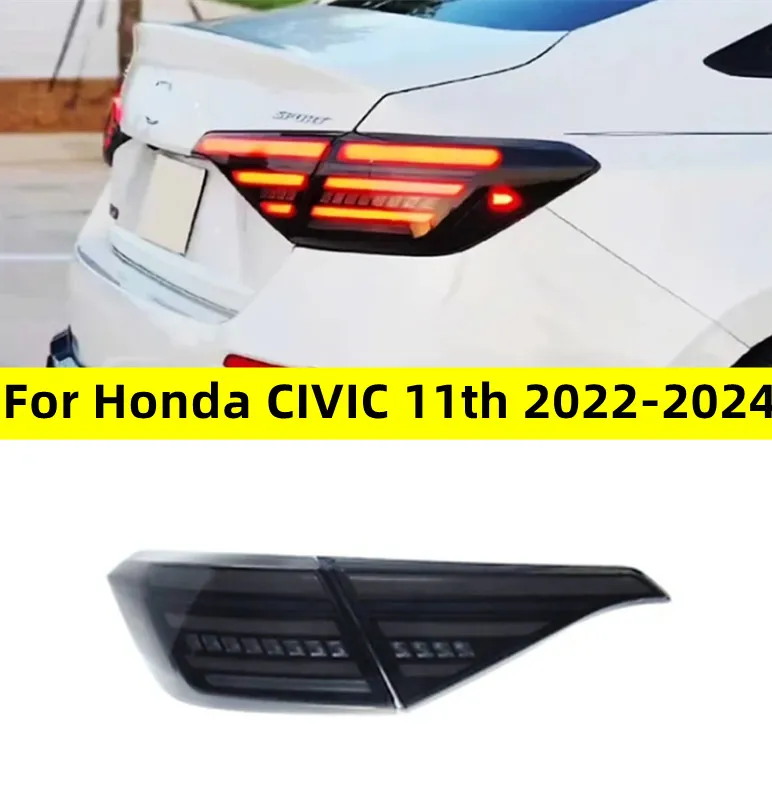 Bak bakljus för Honda Civic 11th Tail Light 20 22-2024 Mugen Styling LED Running Lights Sequential Signal Brake Taillight