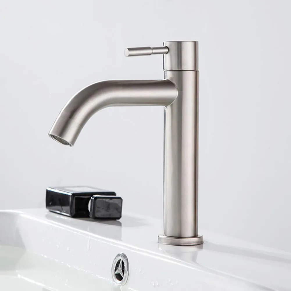 Bathroom Sink Faucets Basin Water Mixer Tap Single Cold Counter Accessories 230406