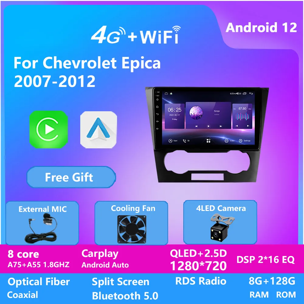 Autoradio Video Per Chev Epica 2006-2012 Carplay Android auto Lettore Multimediale 2 din