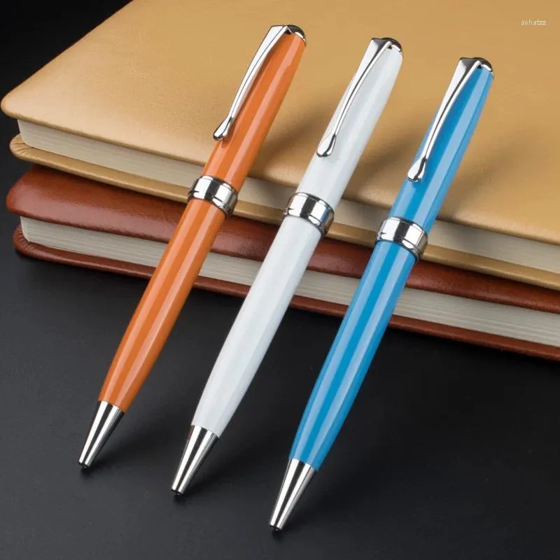 Stylo à bille entièrement en métal, Mini stylo rotatif Portable pour l'école et le bureau, encre noire