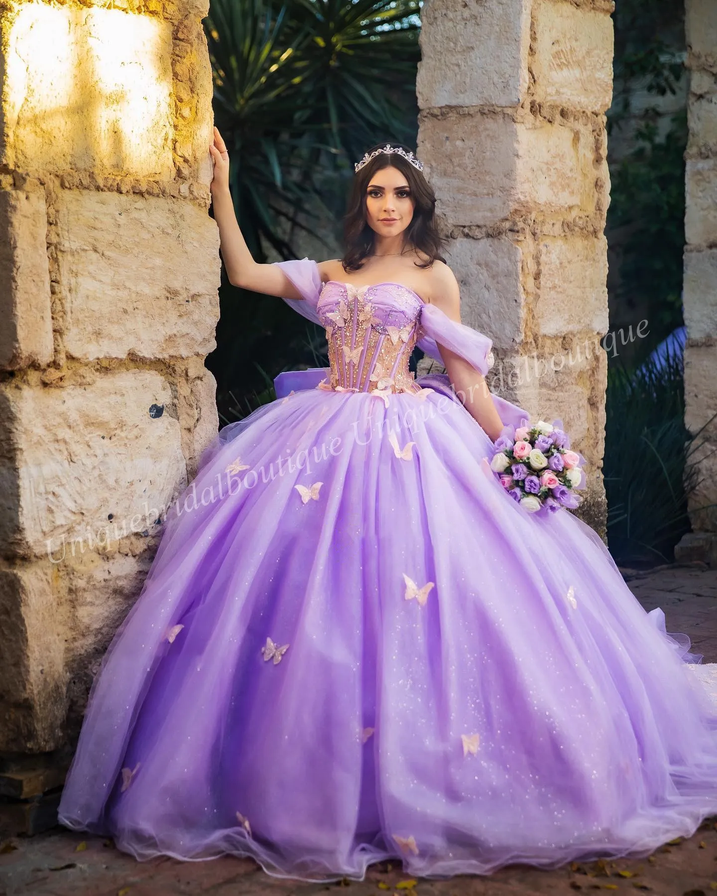 purple quinceanera dresses with butterflies Butterfly Cold Shoulder Dress by Fiesta Gowns 56482 16 / Ivory Champagne The gown features a sweetheart neckline and wide straps that can be worn off or on the shoulders Quinceanera Dresses Off the Shoulder