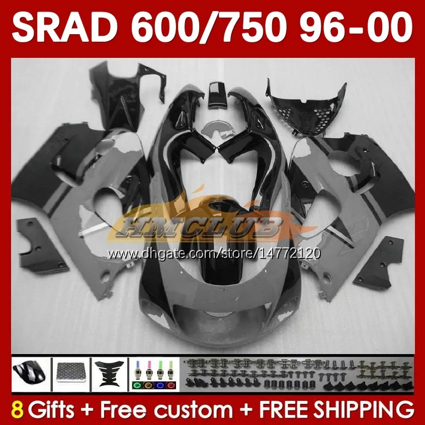 Motorfietsbeurt voor Suzuki Srad Gray Black GSXR 750 600 CC 600cc 96 97 98 99 00 168NO.102 GSX-R750 GSXR600 1996 1997 1998 1999 1999 2000 GSXR750 GSXR-600 750CC 96-00 BODY