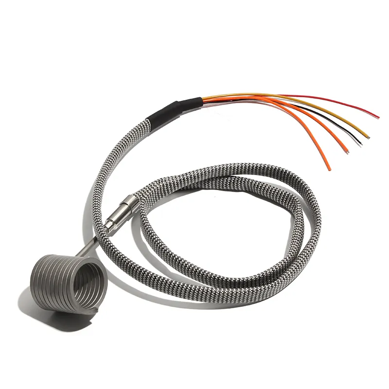 220V 4.2x2.2mm断面ヒーター電気加熱要素電気ランナースパイラルコイルバンドヒーターk Thermocouple 19/20mm