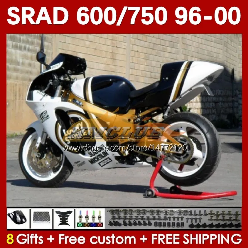 Motorcycle Fairings For SUZUKI SRAD GSXR 750 600 CC 600CC 96 97 98 99 00 168No.67 GSX-R750 GSXR600 1996 1997 1998 1999 2000 GSXR750 GSXR-600 750CC 96-00 Body black lucky