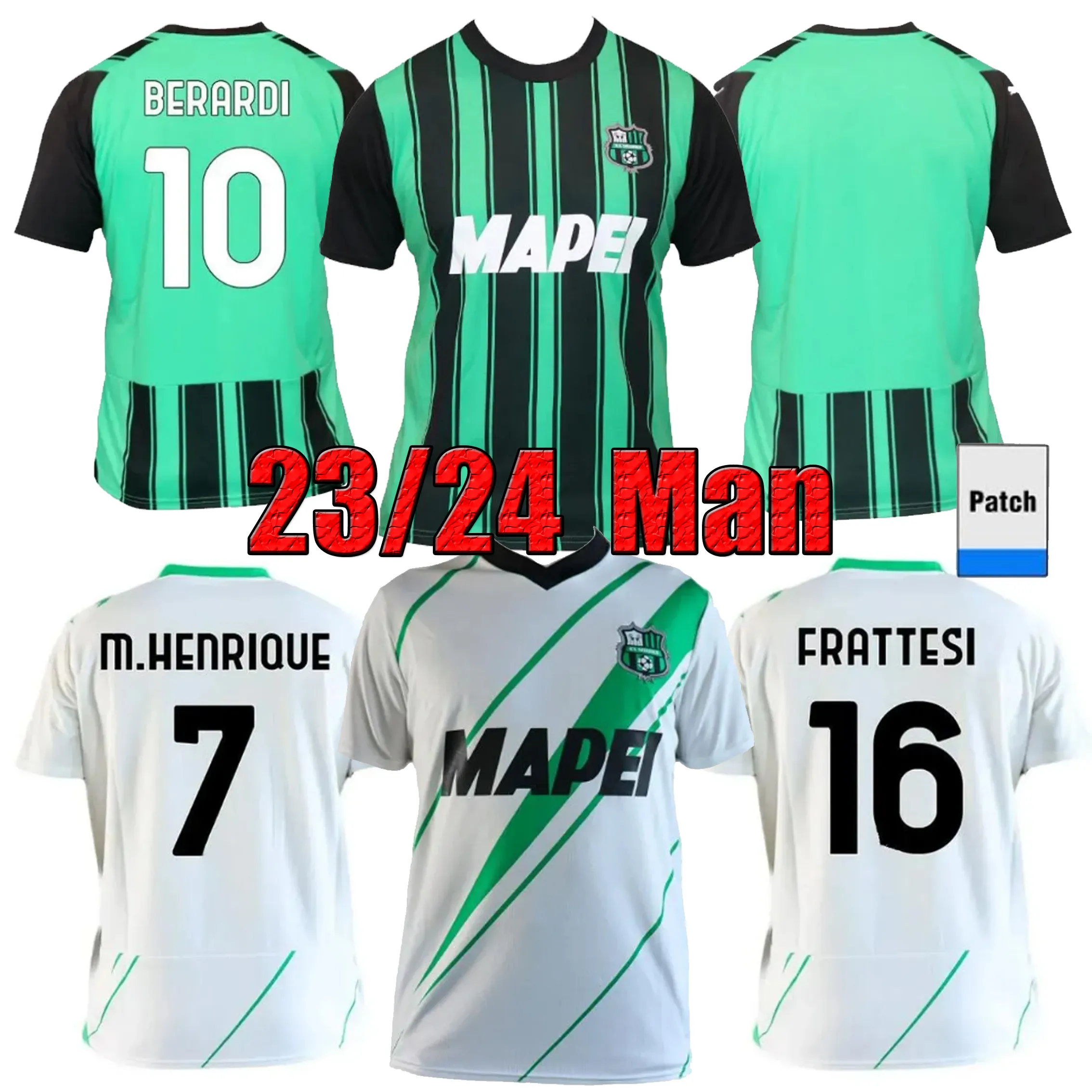 2023 2024 Sassuolo Calcio Soccer Jerseys PINAMONTI PEDERSEN M. HENRIQUE ERLIC BERARDI BAJRAMI DEFREL Home Away 3rd Mens kids Football Shirts