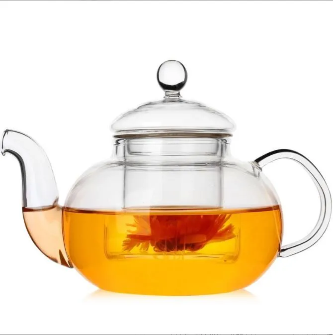 Teapots Heat Resistant Glass Tea Pot Practical Bottle Flower Tea Cup Glass Teapot with Infuser Tea Leaf Herbal Coffee