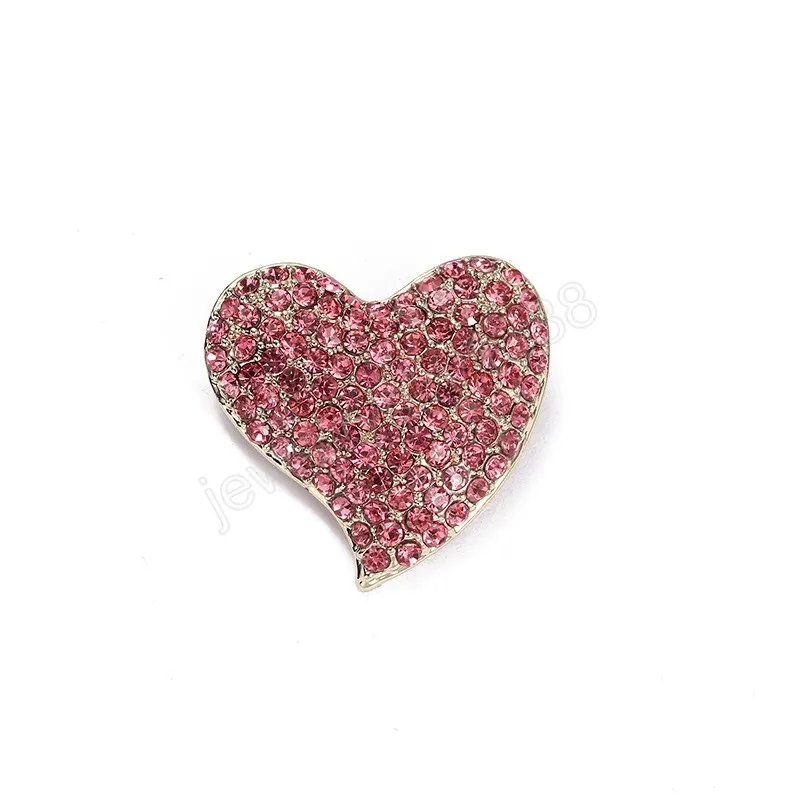 Brillant Strass Coeur Broches Pour Femmes Hommes Amour Saint Valentin Fête Bureau Broche Pin Vêtements Clips Cadeaux