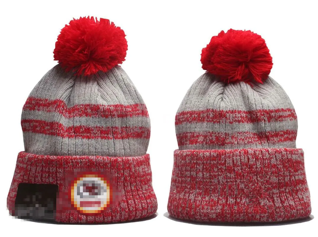 Homens de malha com punho pom Kansas City gorros KC bobble chapéus esporte malha chapéu listrado lateral lã quente gorros de beisebol boné para mulher a22