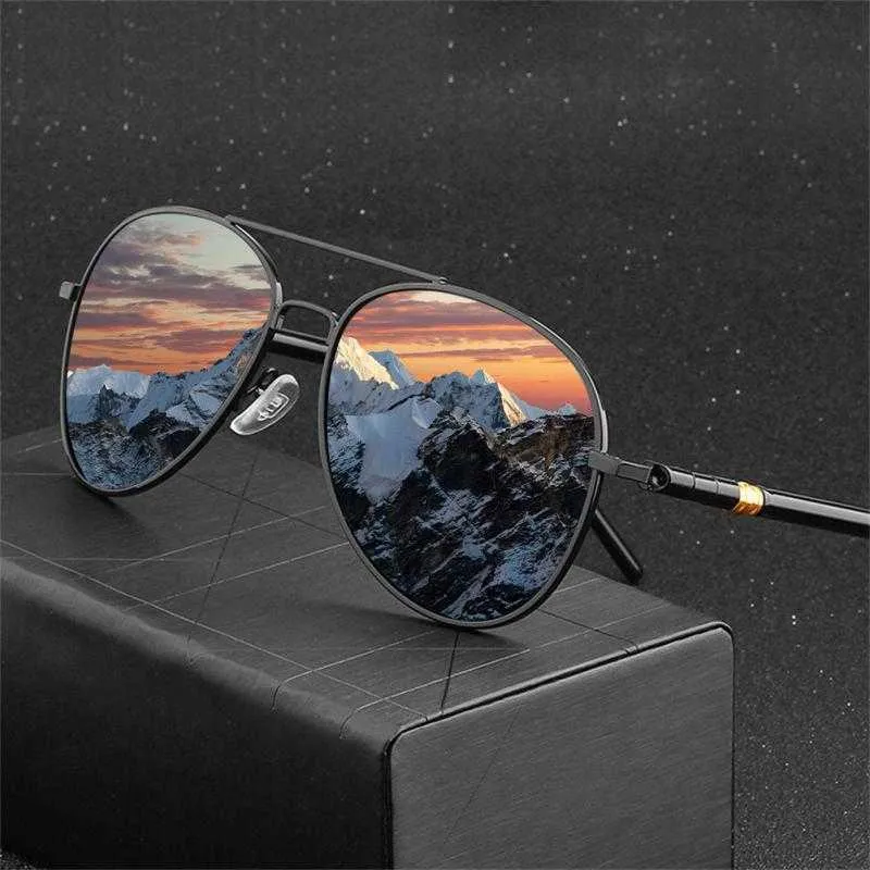 Zonnebrillen 2022New Classic Polarisated Light Sunglasses Men Luxury merk Designer bril Retro Hoogwaardige metalen Drive Male Goggle No Box P230406