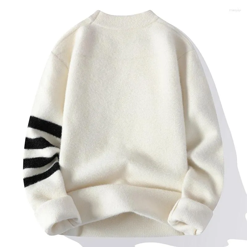 Men's Sweaters Classic Korean Fashion Knitting Jacquard Weave Winter Sweater M-2XL