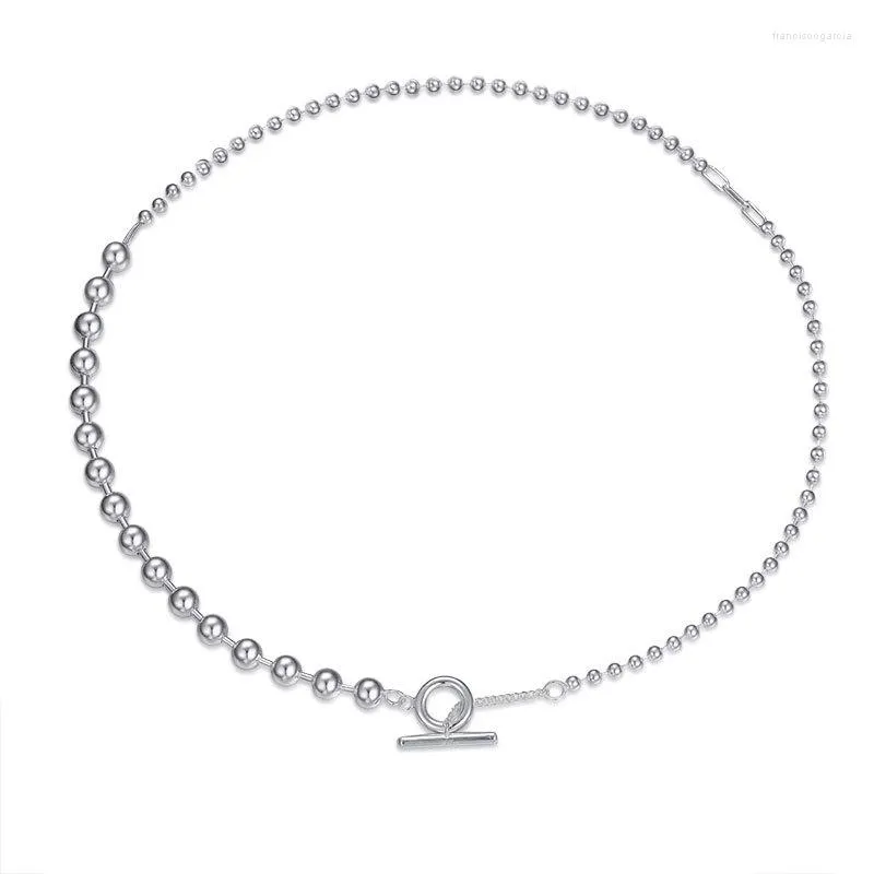 Chaines S925 Collier de boîte à crochet géométrique en argent sterling