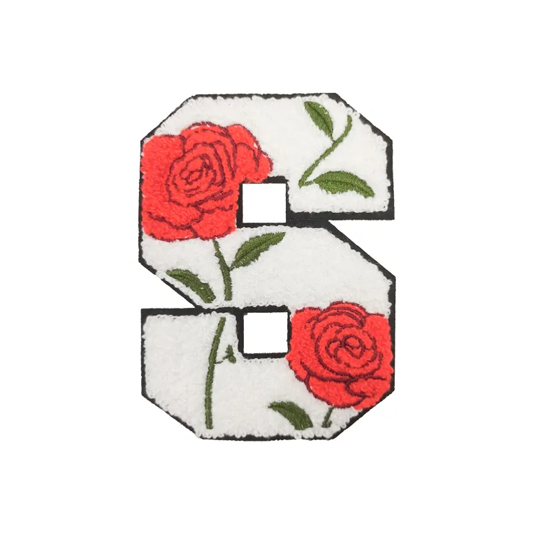 4.5 INCH Letter S Chenille Patches Iron on Embroidered Badges for Bags Appliques Accessories Free Shipping