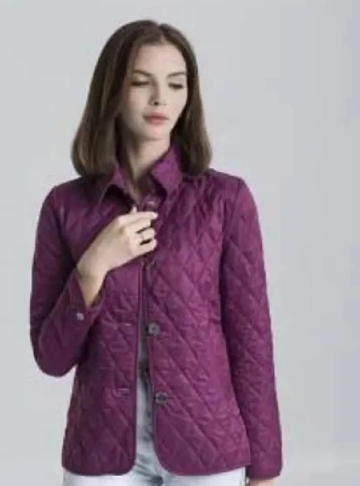 Giacca da donna trapuntata con diamanti Abito Inghilterra Giacca britannica Blazer monopetto Londra Cappotto slim Manica lunga Capispalla scozzese da donna Viola L6