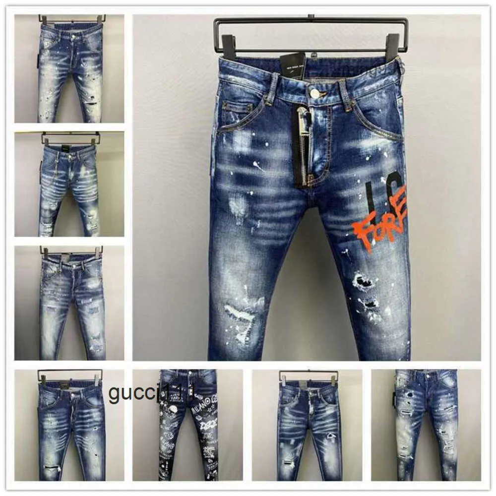 2023 Nya ankomster D2 Mens Luxury Purple Designer Denim Jeans Holes Byxor Dsquare Jeans Coolguy Biker Pants Mens Clothing 2 FW54