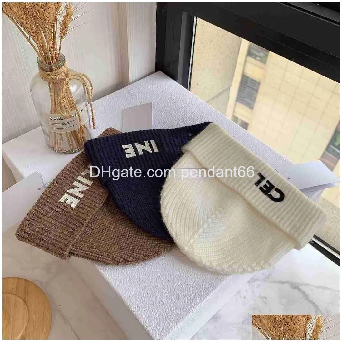skull caps for women casual windproof wool warm fashion knitted hat designer letter ce solid christmas hats 22ss winter
