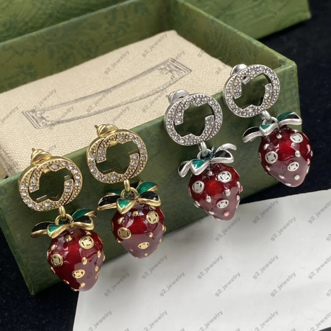 2023 Red Strawberry Earrings Fashion Charm Earrings Wedding Jewelry Gift High quality with box