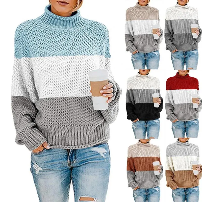 Frauen Pullover 2023 Verkauf Herbst Winter Mode Pullover Strickwaren Dicken Faden Farbige High Neck Pullover Büro Kleidung Tragen