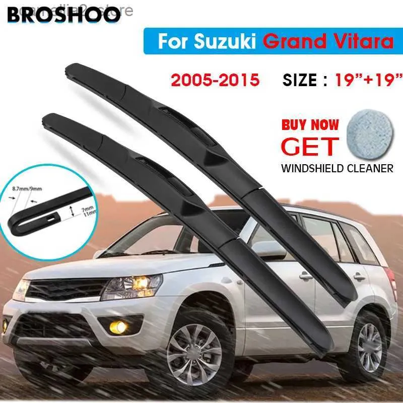 Windshield torkar biltorkarblad för Suzuki Grand Vitara 19 "+19" 2005-2015 vindrutan Vindrutetorkare Blad Window Wash Fit U Hook Arms Q231107