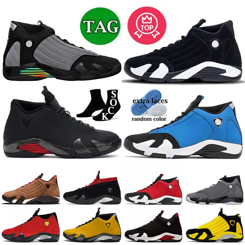 NIKE Air Jordan14 14s Basketball Shoes AJ14 RetroHommes Femmes Chaussures de basket-ball 14 14s Baskets Jumpman Athlétique Noir Blanc  【code ：L】