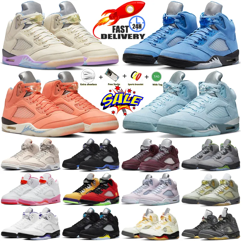 Баскетбольные кроссовки Jumpman 5 Georgetown 5s Midnight Navy Aqua Lucky Green UNC Concord Racer Blue Raging Bull Fire Red Suede Sail What The Mens Trainers Кроссовки 40-47