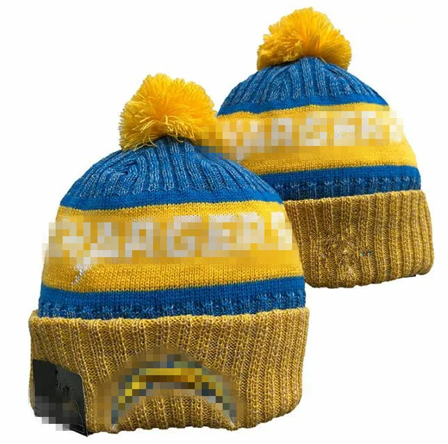 Gorros de punto con puños y puños de San Diego para hombre, gorros con pompón de LAC, gorro de punto deportivo, gorros de béisbol cálidos de lana a rayas, gorro para mujer A