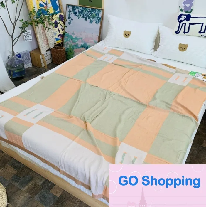 Single Double-Layer Bamboo Fiber Gauze Cold Blanket Thin Towel Blanket Ice Silk Cool Nap Air Conditioning Blankets